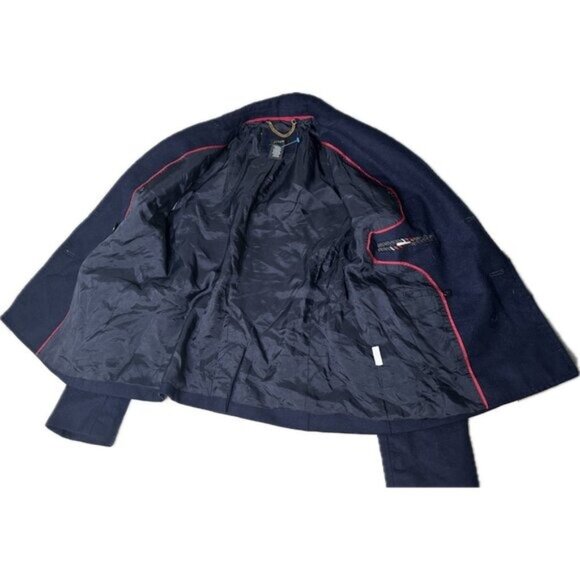 J. CREW Women’s DOUBLE-BREASTED BLAZER GOLD BUTTONS 100% WOOL 00 2XS Navy Blue - Picture 6 of 6